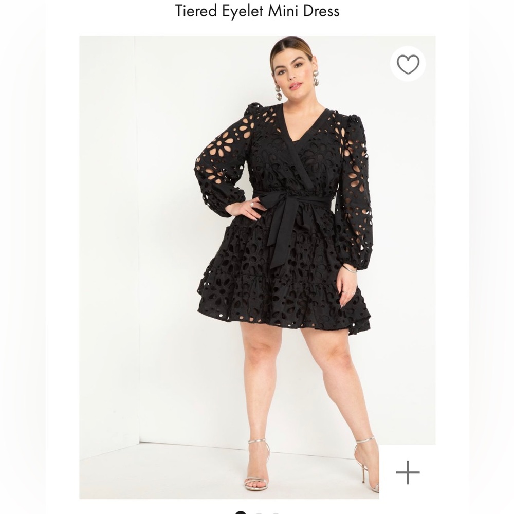 Eloquii Tiered Eyelet Mini Dress